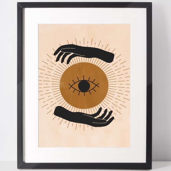 Other - Wall Art Bohemian Celestial Hands Print Poster Illustration Unframed